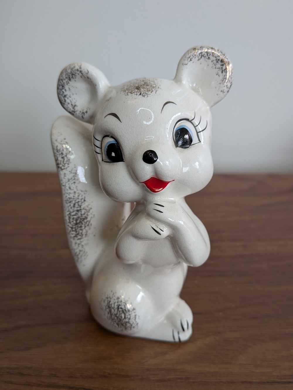 Vintage Anthropomorphic Squirrel Figurine Nippon Yoko-Boeki gold speckle